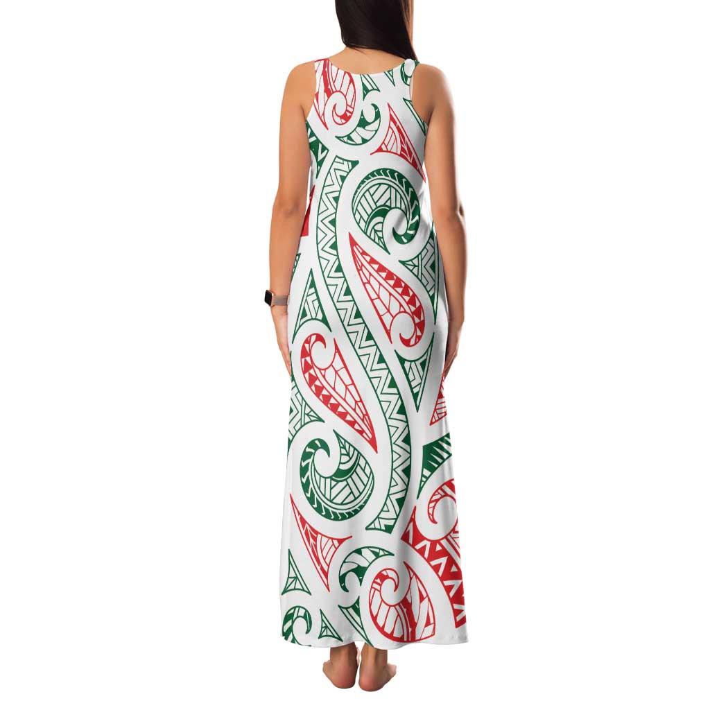 New Zealand Kowhaiwhai Christmas Family Matching Tank Maxi Dress and Hawaiian Shirt Traditional Maori Koru Pattern LT9 - Polynesian Pride