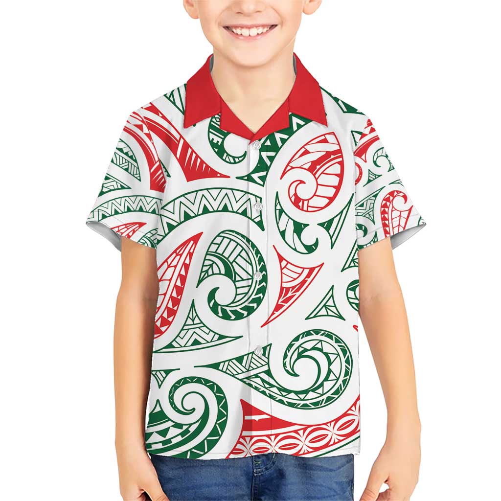 New Zealand Kowhaiwhai Christmas Hawaiian Shirt Traditional Maori Koru Pattern - Polynesian Pride