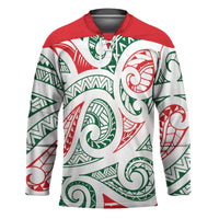 New Zealand Kowhaiwhai Christmas Hockey Jersey Traditional Maori Koru Pattern - Polynesian Pride