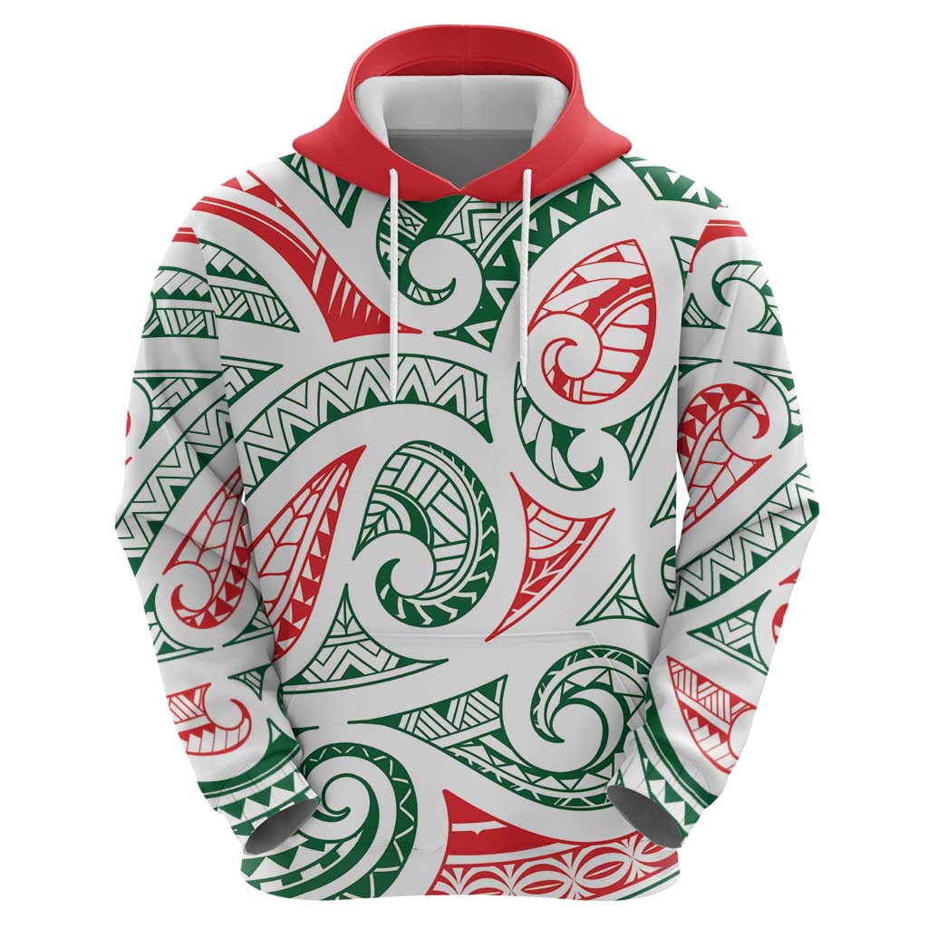 New Zealand Kowhaiwhai Christmas Hoodie Traditional Maori Koru Pattern - Polynesian Pride