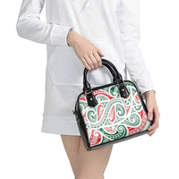 New Zealand Kowhaiwhai Christmas Shoulder Handbag Traditional Maori Koru Pattern - Polynesian Pride