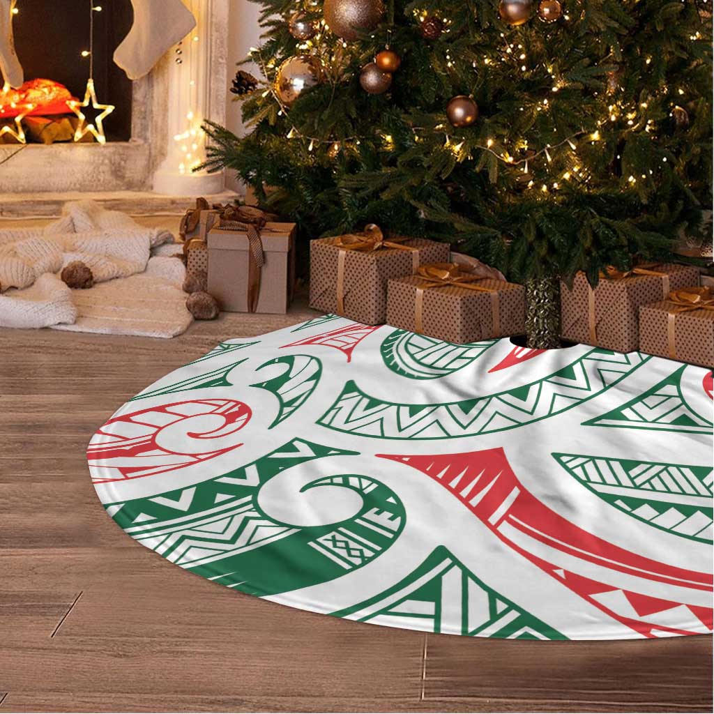 New Zealand Kowhaiwhai Christmas Tree Skirt Traditional Maori Koru Pattern - Polynesian Pride
