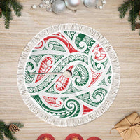 New Zealand Kowhaiwhai Christmas Tree Skirt Traditional Maori Koru Pattern - Polynesian Pride