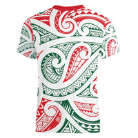 New Zealand Kowhaiwhai Christmas Women V-Neck T-Shirt Traditional Maori Koru Pattern LT9 - Polynesian Pride