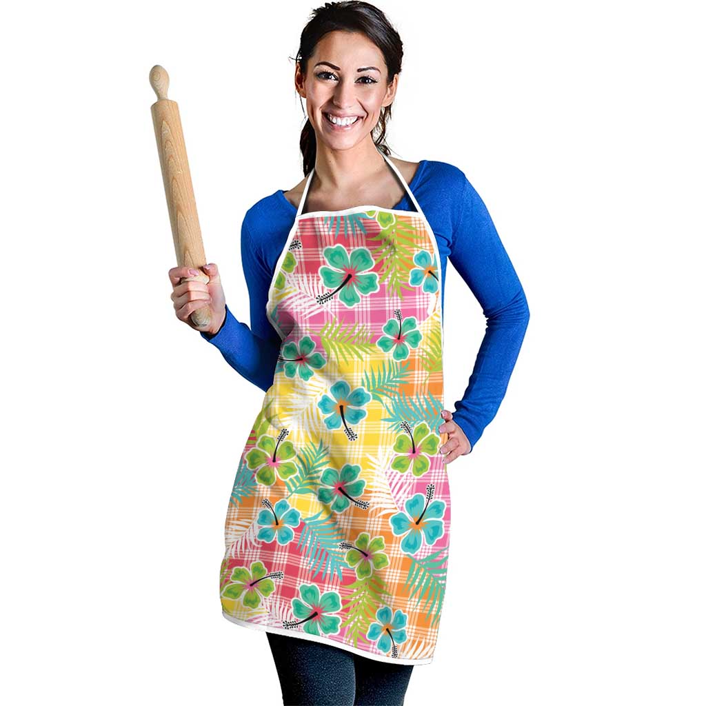Hawaiian Palaka Apron Hibiscus Palm Leaf Pattern - Polynesian Pride