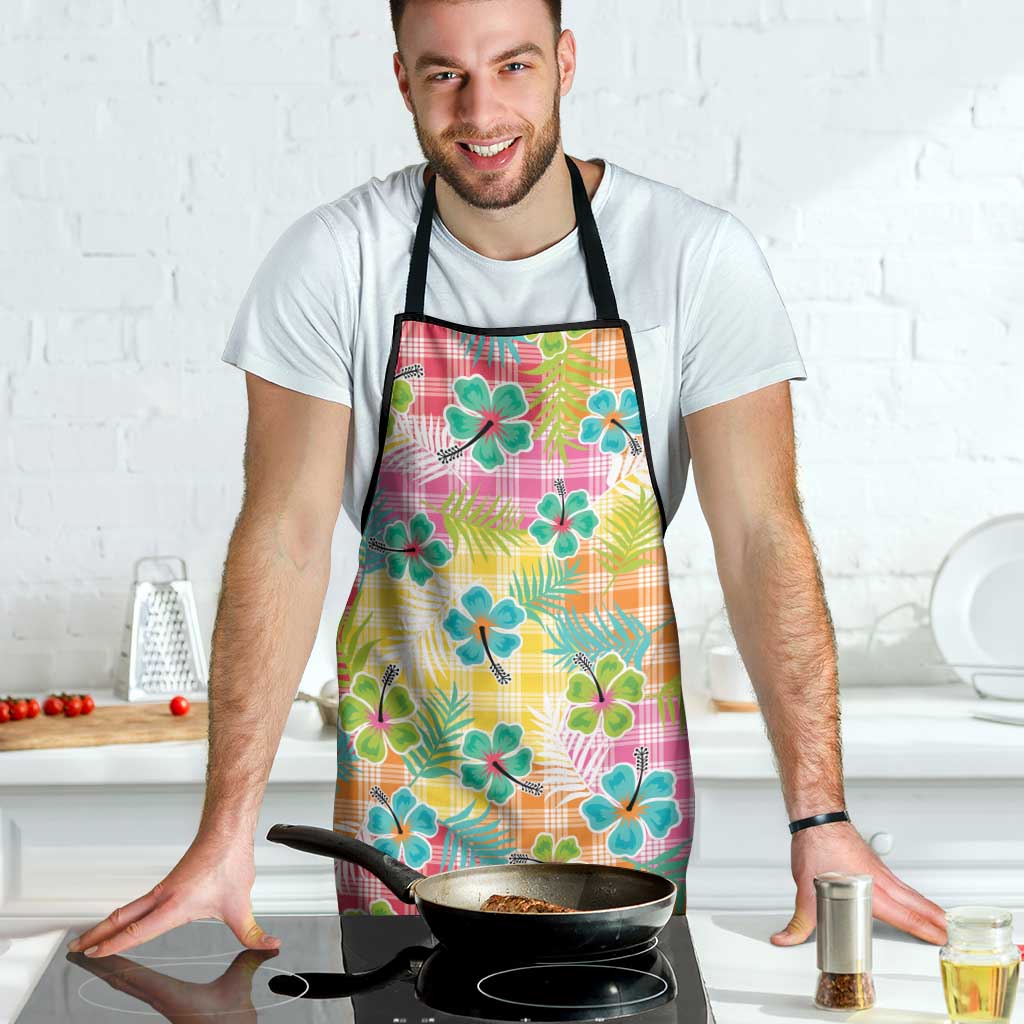 Hawaiian Palaka Apron Hibiscus Palm Leaf Pattern - Polynesian Pride