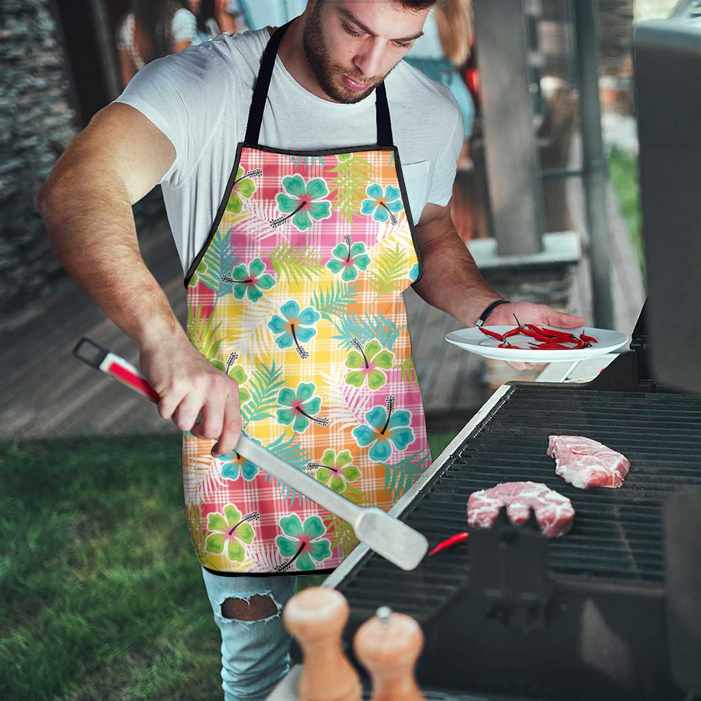 Hawaiian Palaka Apron Hibiscus Palm Leaf Pattern - Polynesian Pride
