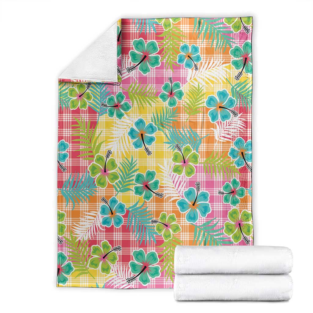 Hawaiian Palaka Blanket Hibiscus Palm Leaf Pattern - Polynesian Pride