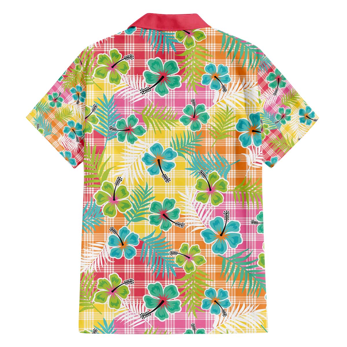 Hawaiian Palaka Family Matching Off The Shoulder Long Sleeve Dress and Hawaiian Shirt Hibiscus Palm Leaf Pattern - Polynesian Pride