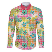 Hawaiian Palaka Family Matching Summer Maxi Dress and Hawaiian Shirt Hibiscus Palm Leaf Pattern - Polynesian Pride