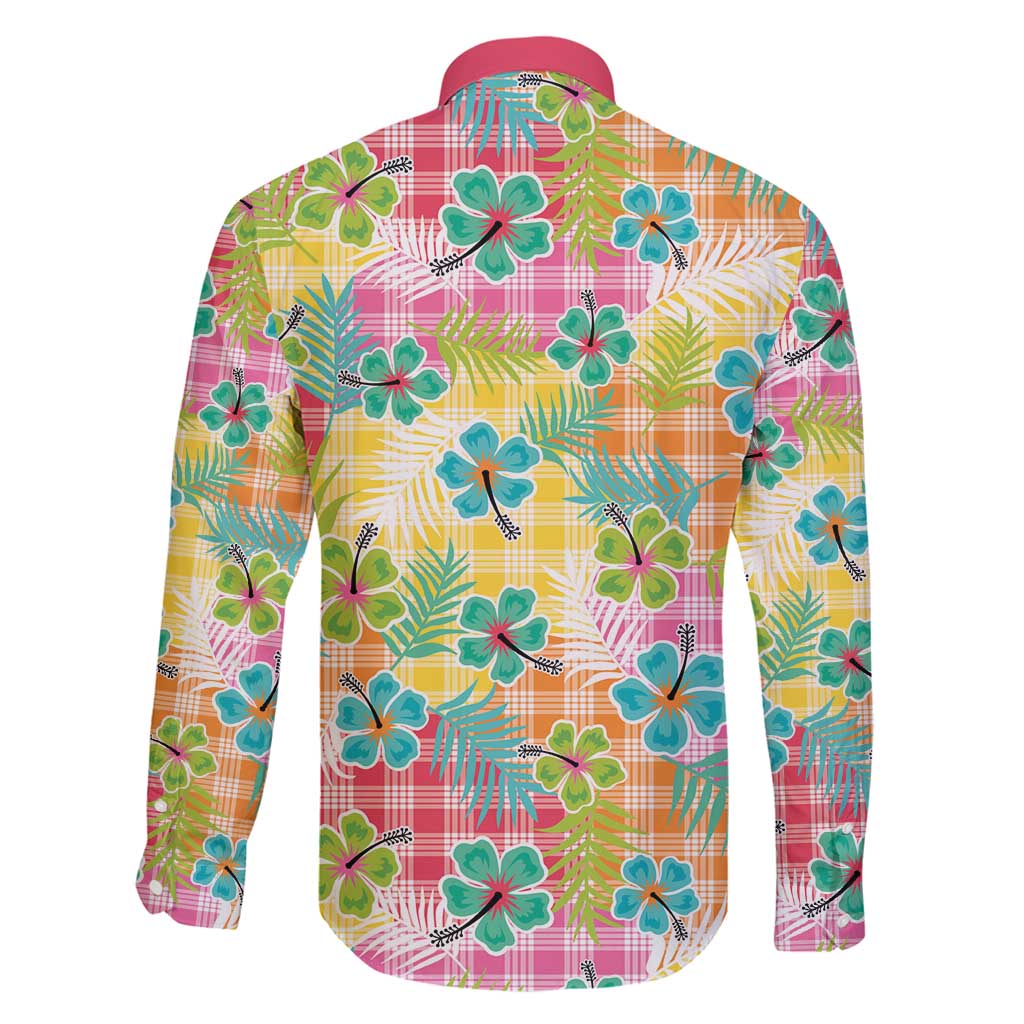 Hawaiian Palaka Family Matching Summer Maxi Dress and Hawaiian Shirt Hibiscus Palm Leaf Pattern - Polynesian Pride