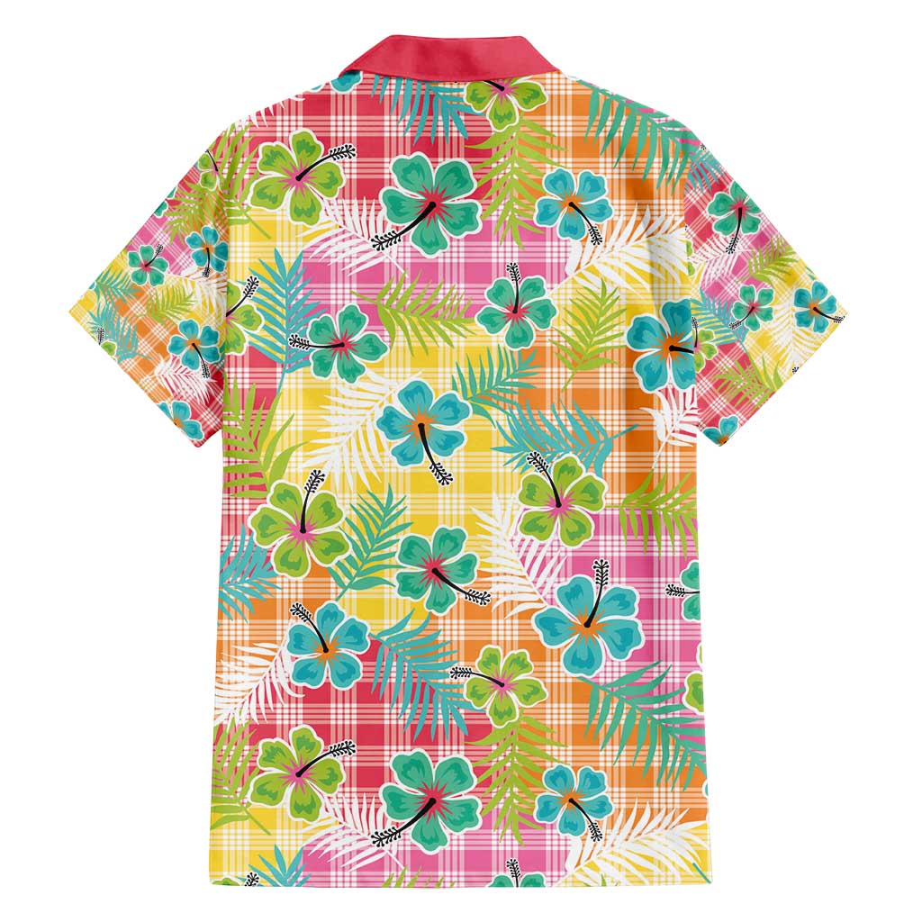Hawaiian Palaka Family Matching Tank Maxi Dress and Hawaiian Shirt Hibiscus Palm Leaf Pattern LT9 - Polynesian Pride