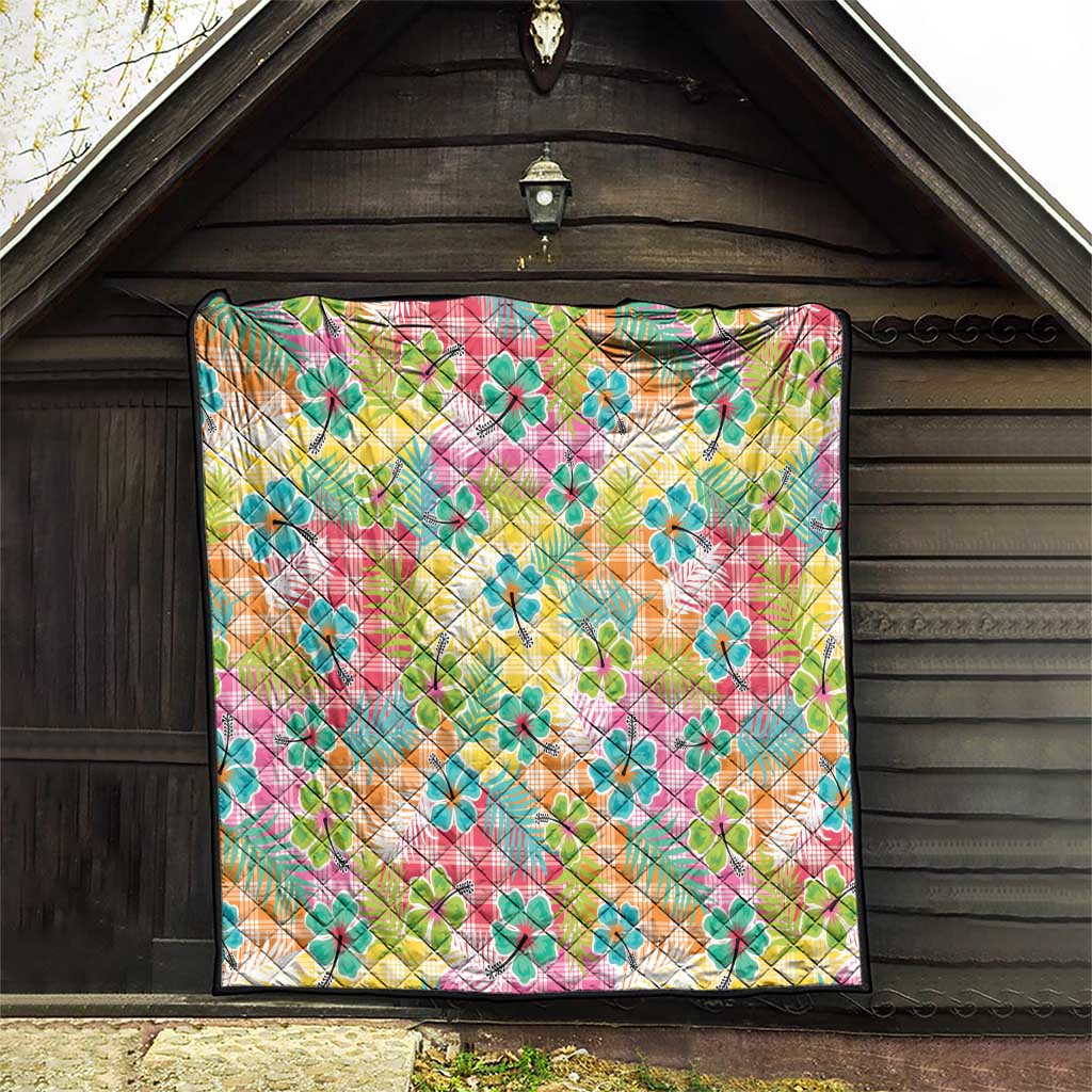 Hawaiian Palaka Quilt Hibiscus Palm Leaf Pattern - Polynesian Pride