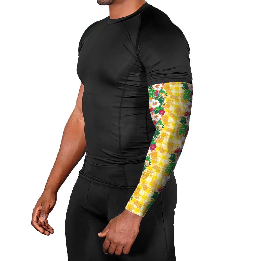 Hawaiian Palaka Arm Sleeves Hibiscus Pineapple Lei - Polynesian Pride