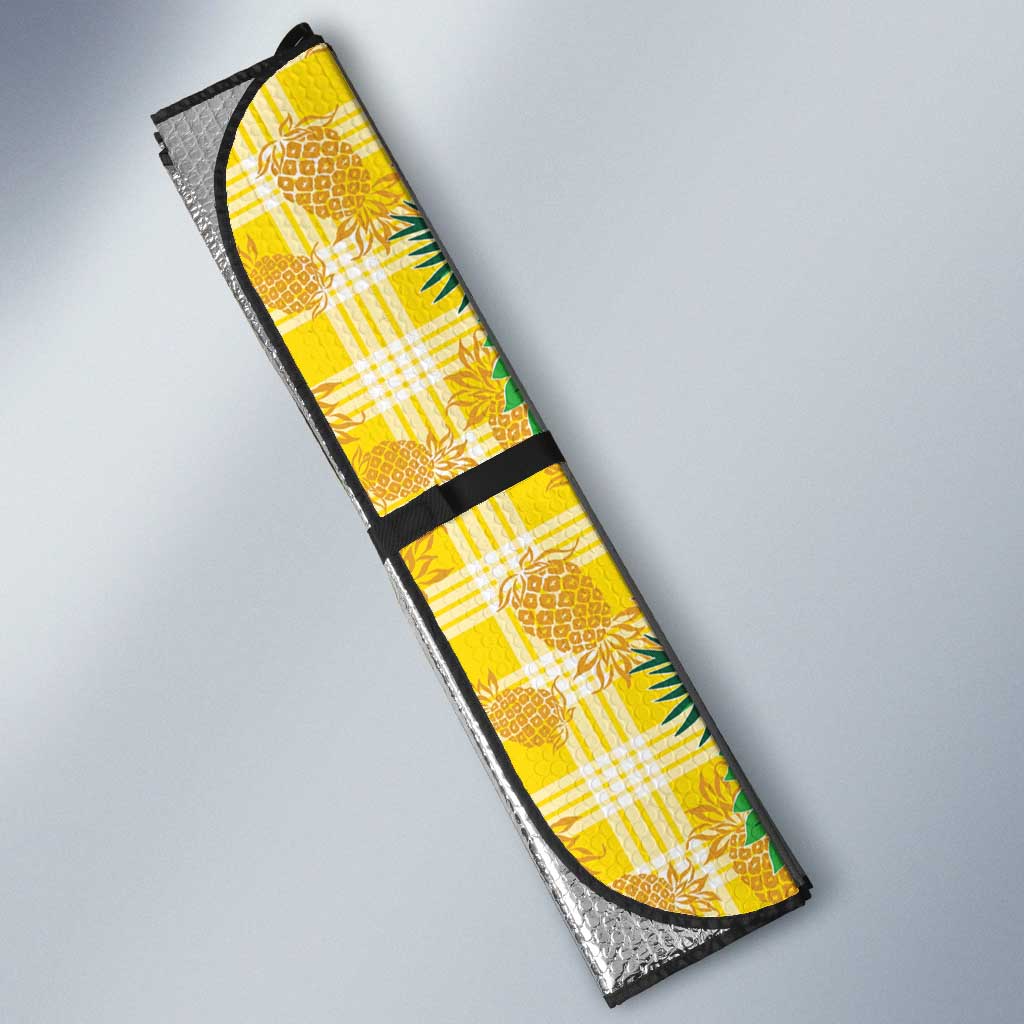 Hawaiian Palaka Auto Sun Shade Hibiscus Pineapple Lei - Polynesian Pride