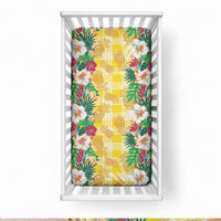 Hawaiian Palaka Baby Bed Cover Hibiscus Pineapple Lei LT9 28 × 52 in Yellow - Polynesian Pride