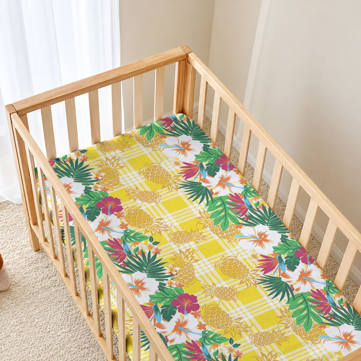 Hawaiian Palaka Baby Bed Cover Hibiscus Pineapple Lei LT9 - Polynesian Pride