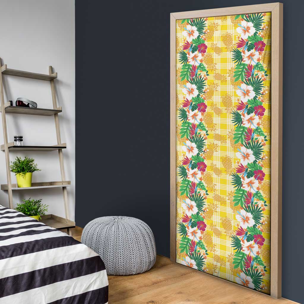 Hawaiian Palaka Door Cover Hibiscus Pineapple Lei - Polynesian Pride