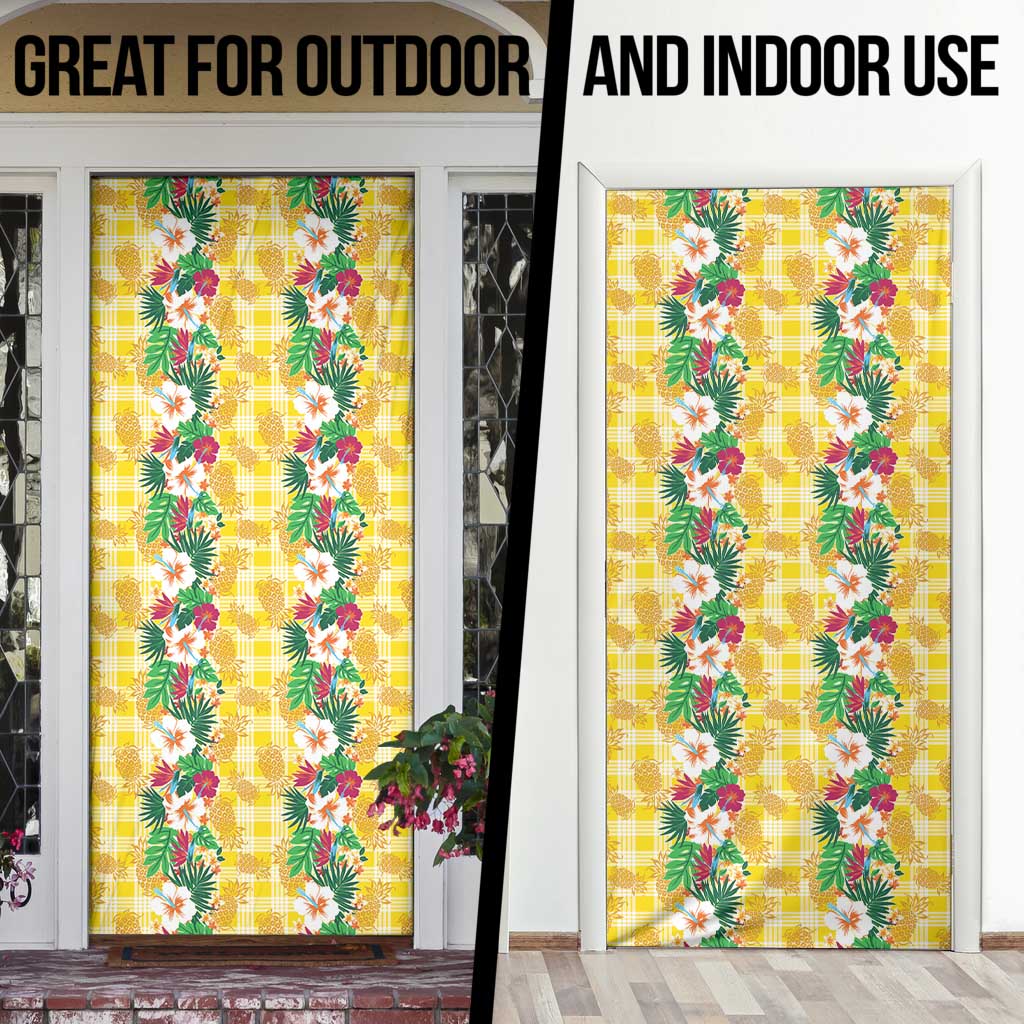 Hawaiian Palaka Door Cover Hibiscus Pineapple Lei - Polynesian Pride