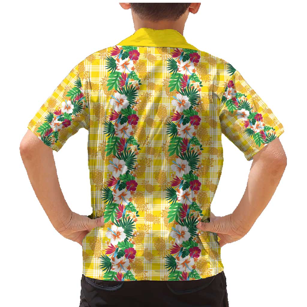Hawaiian Palaka Family Matching Mermaid Dress and Hawaiian Shirt Hibiscus Pineapple Lei LT9 - Polynesian Pride