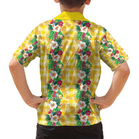 Hawaiian Palaka Family Matching Puletasi and Hawaiian Shirt Hibiscus Pineapple Lei - Polynesian Pride
