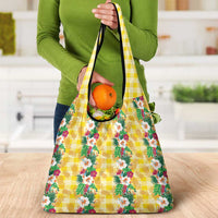 Hawaiian Palaka Grocery Bag Hibiscus Pineapple Lei - Polynesian Pride