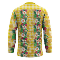 Hawaiian Palaka Hockey Jersey Hibiscus Pineapple Lei - Polynesian Pride