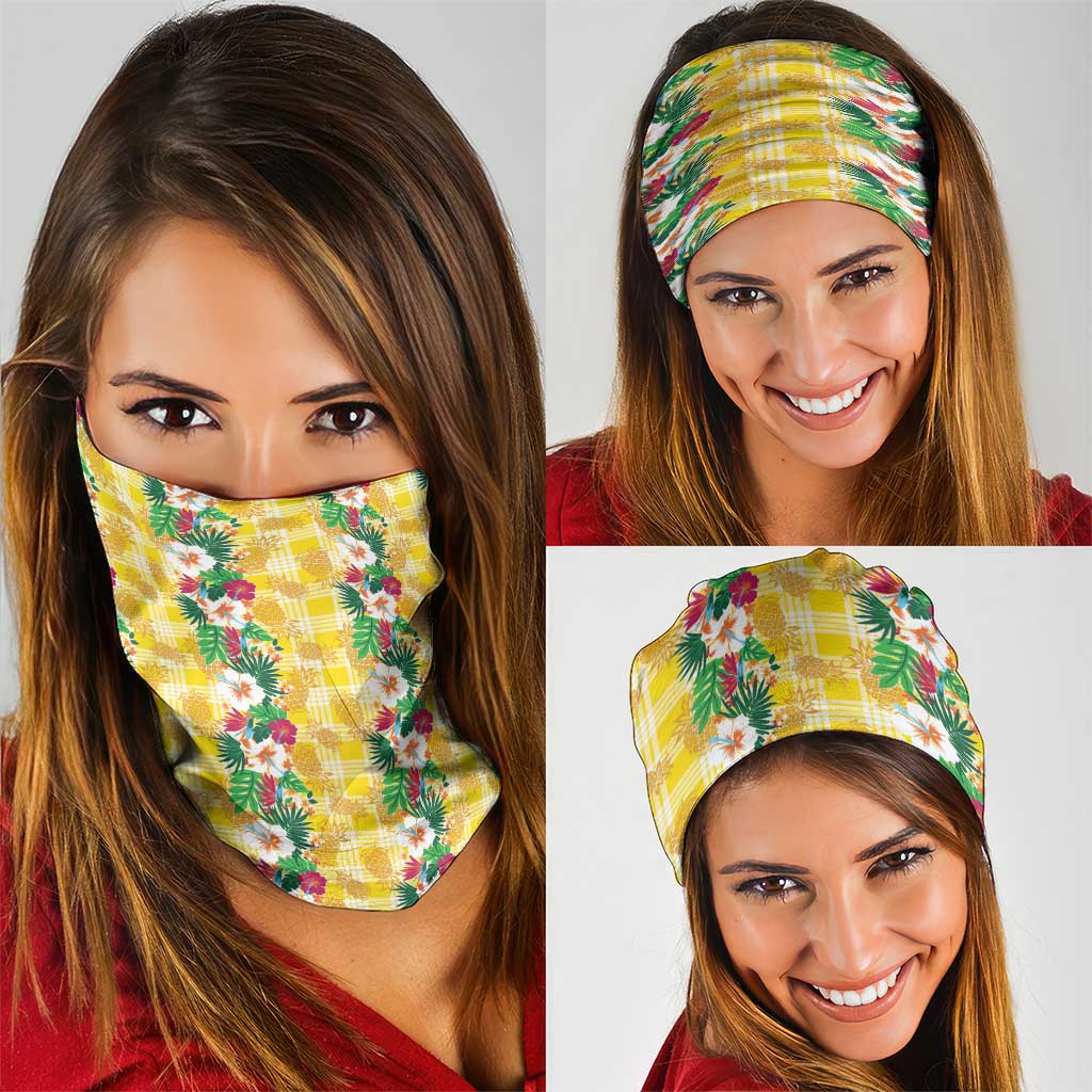Hawaiian Palaka Neck Gaiter Hibiscus Pineapple Lei - Polynesian Pride