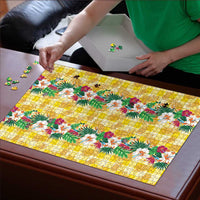 Hawaiian Palaka Puzzle Hibiscus Pineapple Lei LT9 - Polynesian Pride
