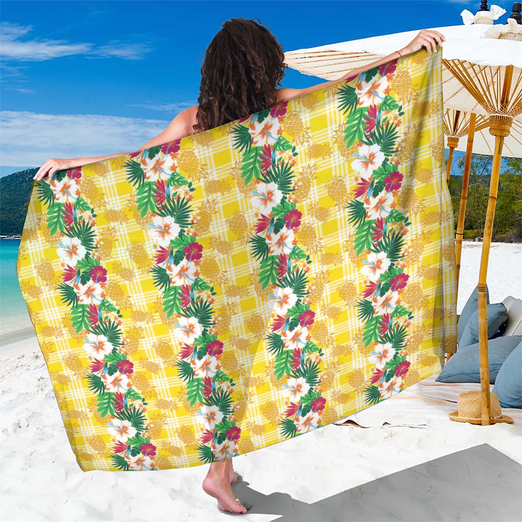 Hawaiian Palaka Sarong Hibiscus Pineapple Lei - Polynesian Pride
