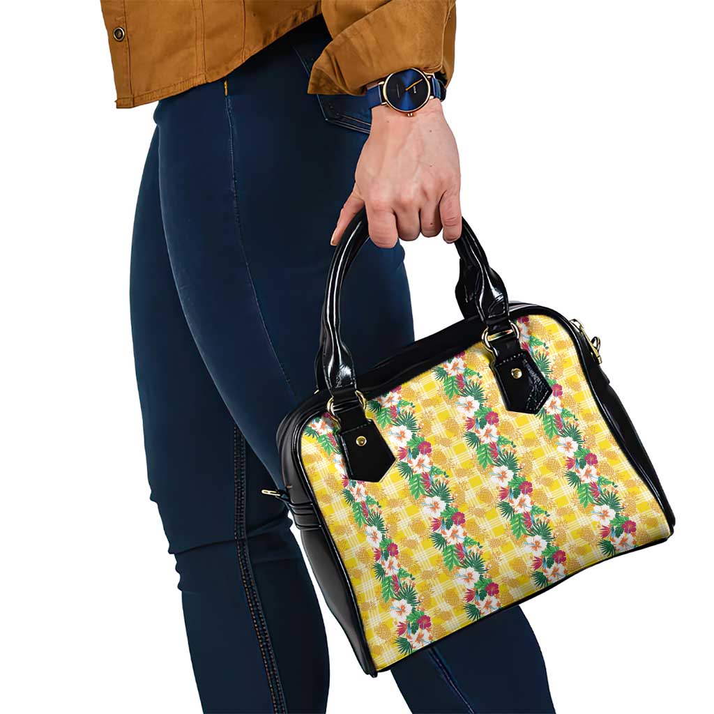 Hawaiian Palaka Shoulder Handbag Hibiscus Pineapple Lei - Polynesian Pride
