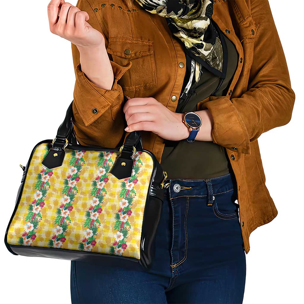 Hawaiian Palaka Shoulder Handbag Hibiscus Pineapple Lei - Polynesian Pride