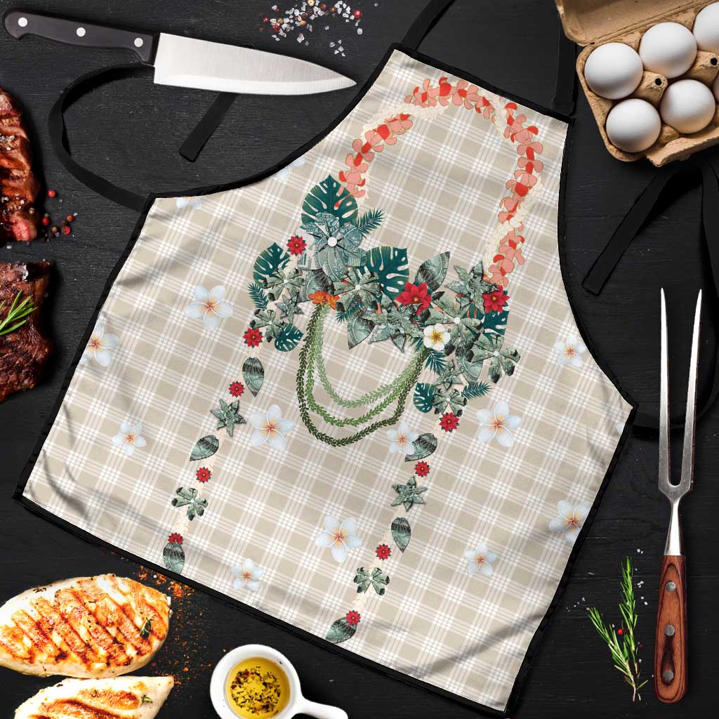 Brown Hawaiian Palaka Apron Kukui Nut Money Lei - Polynesian Pride