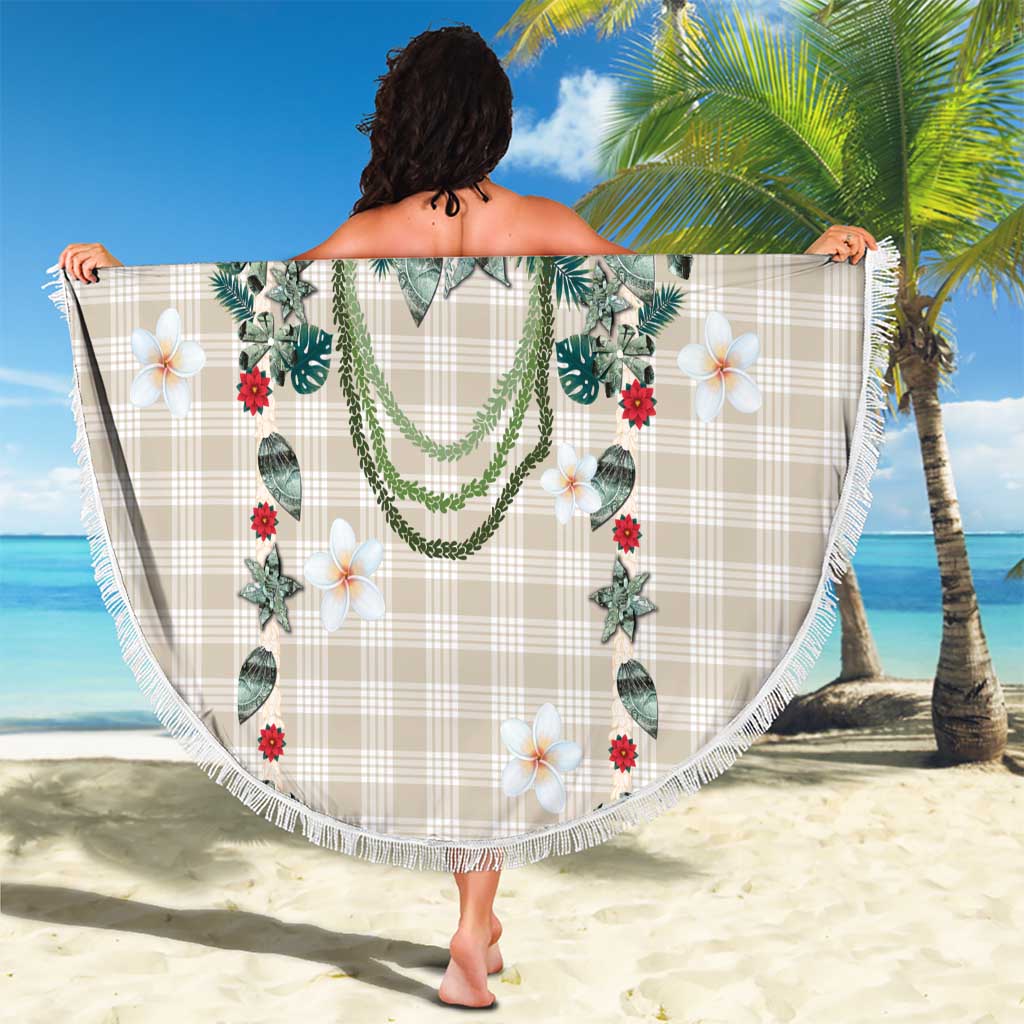 Brown Hawaiian Palaka Beach Blanket Kukui Nut Money Lei - Polynesian Pride