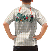 Brown Hawaiian Palaka Family Matching Tank Maxi Dress and Hawaiian Shirt Kukui Nut Money Lei LT9 - Polynesian Pride