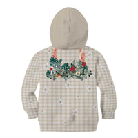 Brown Hawaiian Palaka Kid Hoodie Kukui Nut Money Lei - Polynesian Pride