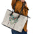 Brown Hawaiian Palaka Leather Tote Bag Kukui Nut Money Lei - Polynesian Pride