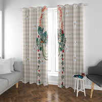 Brown Hawaiian Palaka Window Curtain Kukui Nut Money Lei - Polynesian Pride