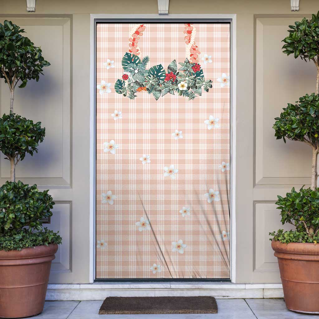 Peach Hawaiian Palaka Door Cover Kukui Nut Money Lei LT9 Peach - Polynesian Pride