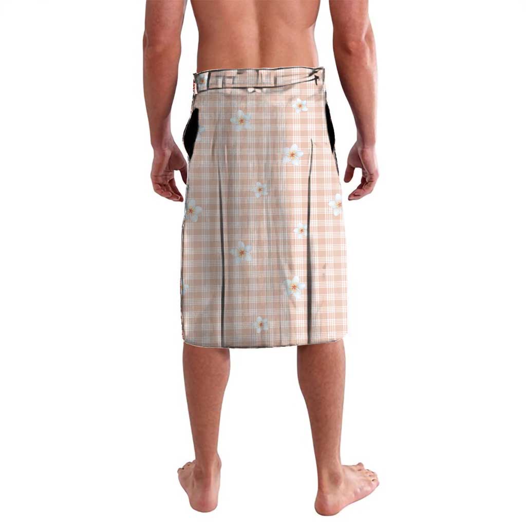 Peach Hawaiian Palaka Lavalava Kukui Nut Money Lei - Polynesian Pride