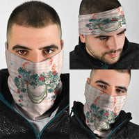 Peach Hawaiian Palaka Neck Gaiter Kukui Nut Money Lei - Polynesian Pride
