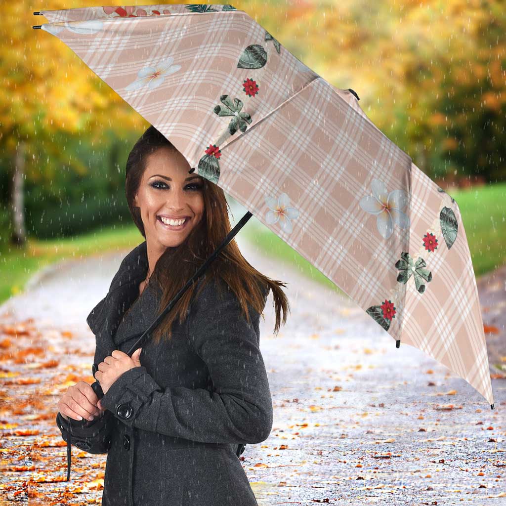 Peach Hawaiian Palaka Umbrella Kukui Nut Money Lei - Polynesian Pride