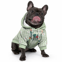 Sage Green Hawaiian Palaka Pet Hoodie Kukui Nut Money Lei LT9 - Polynesian Pride