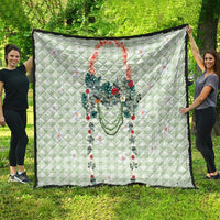 Sage Green Hawaiian Palaka Quilt Kukui Nut Money Lei - Polynesian Pride