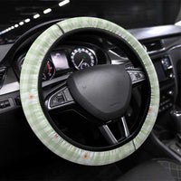 Sage Green Hawaiian Palaka Steering Wheel Cover Kukui Nut Money Lei LT9 Universal Fit Green - Polynesian Pride
