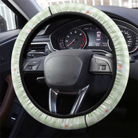 Sage Green Hawaiian Palaka Steering Wheel Cover Kukui Nut Money Lei LT9 - Polynesian Pride
