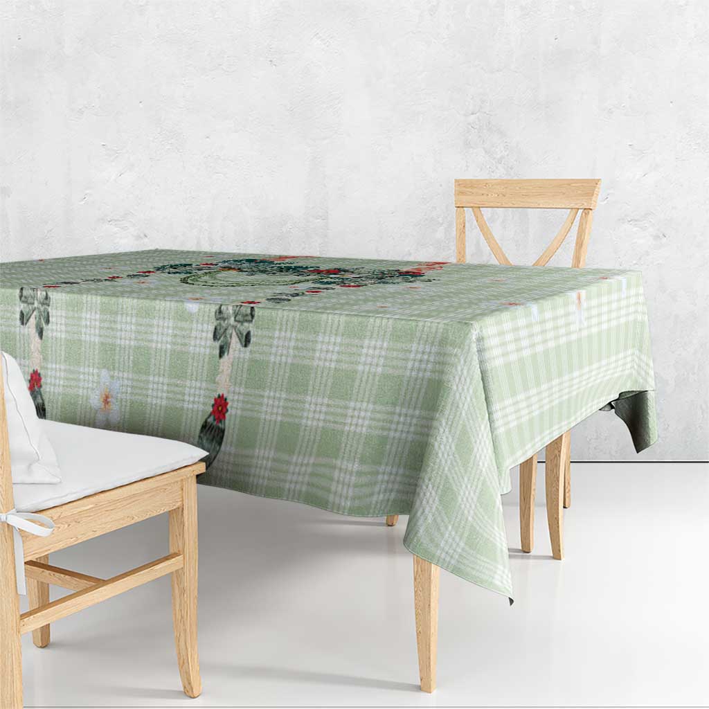 Sage Green Hawaiian Palaka Tablecloth Kukui Nut Money Lei - Polynesian Pride