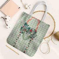 Sage Green Hawaiian Palaka Tote Bag Kukui Nut Money Lei LT9 White Strap One Size Green - Polynesian Pride
