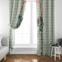 Sage Green Hawaiian Palaka Window Curtain Kukui Nut Money Lei - Polynesian Pride