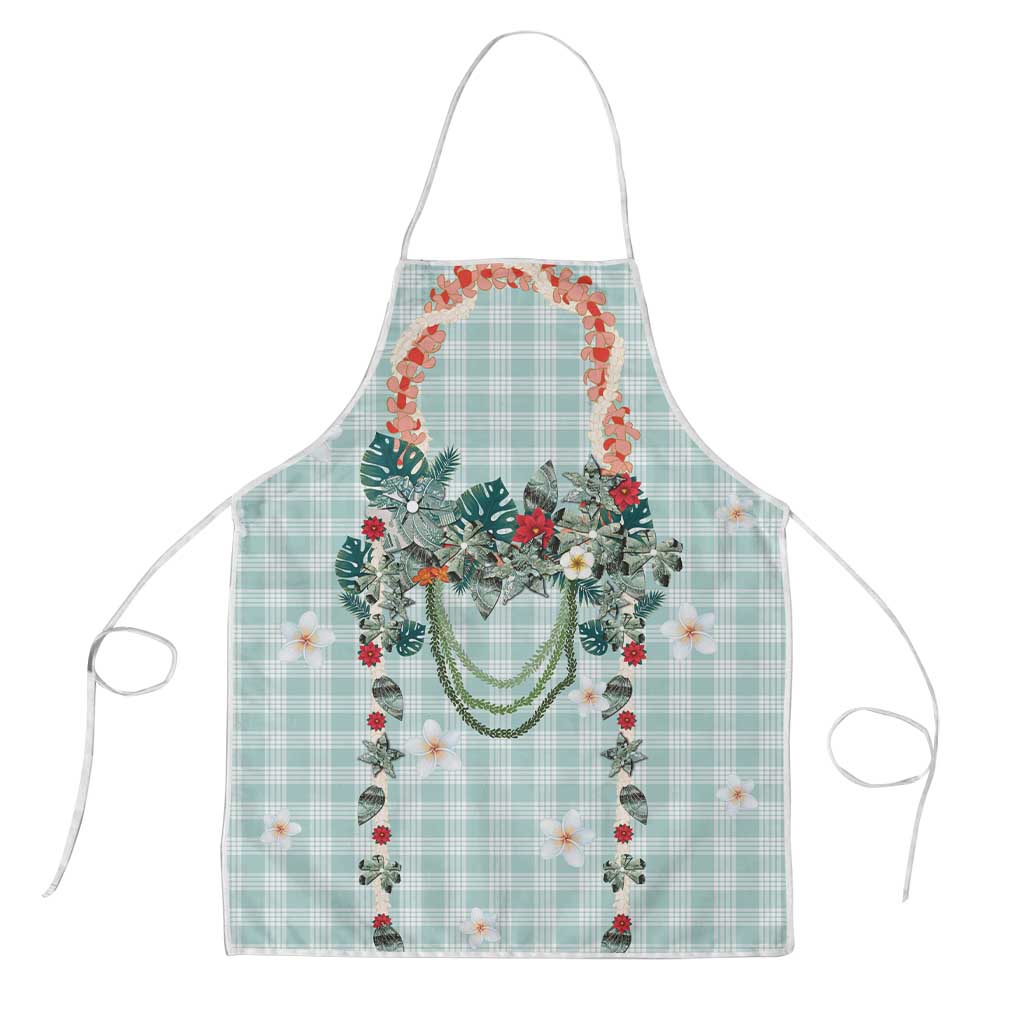 Turquoise Hawaiian Palaka Apron Kukui Nut Money Lei - Polynesian Pride
